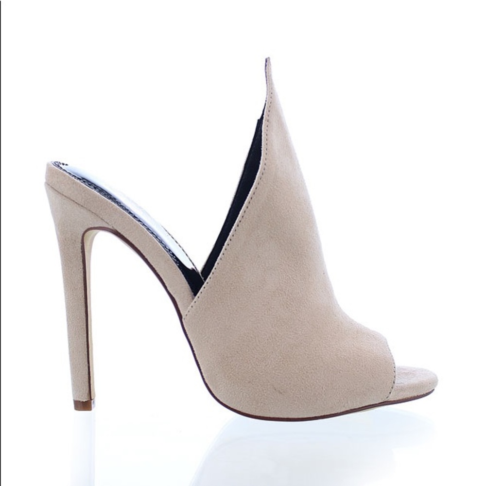 Neutral Open-Toe High Heel Mule - Beige